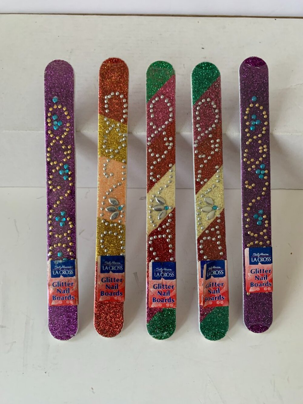 5 Sally Hansen La Cross Glitter Nail Board File Sealed Rare